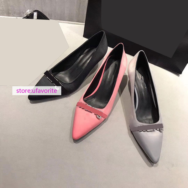 4.5cm stilettos silk pump point toe boat shoes women high quality 2022new 35-40