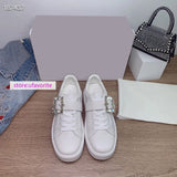 cow leather casual shoes flats fashion square buckle women white high quality 2022new 35-41