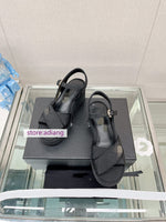 5cm slope heel sandals lamb leather & fabric comfort 2023 summer 35-41 high quality